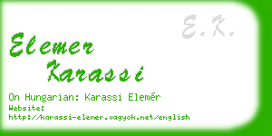 elemer karassi business card